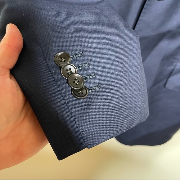 Suitsupply Navy Tailored Fit Lazio single breasted Pure S110's Wool Blazer sz 38 - Picture 7 of 14